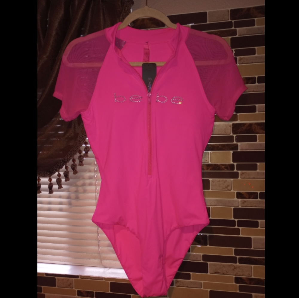 Bebe Pink One Piece Swimsuit